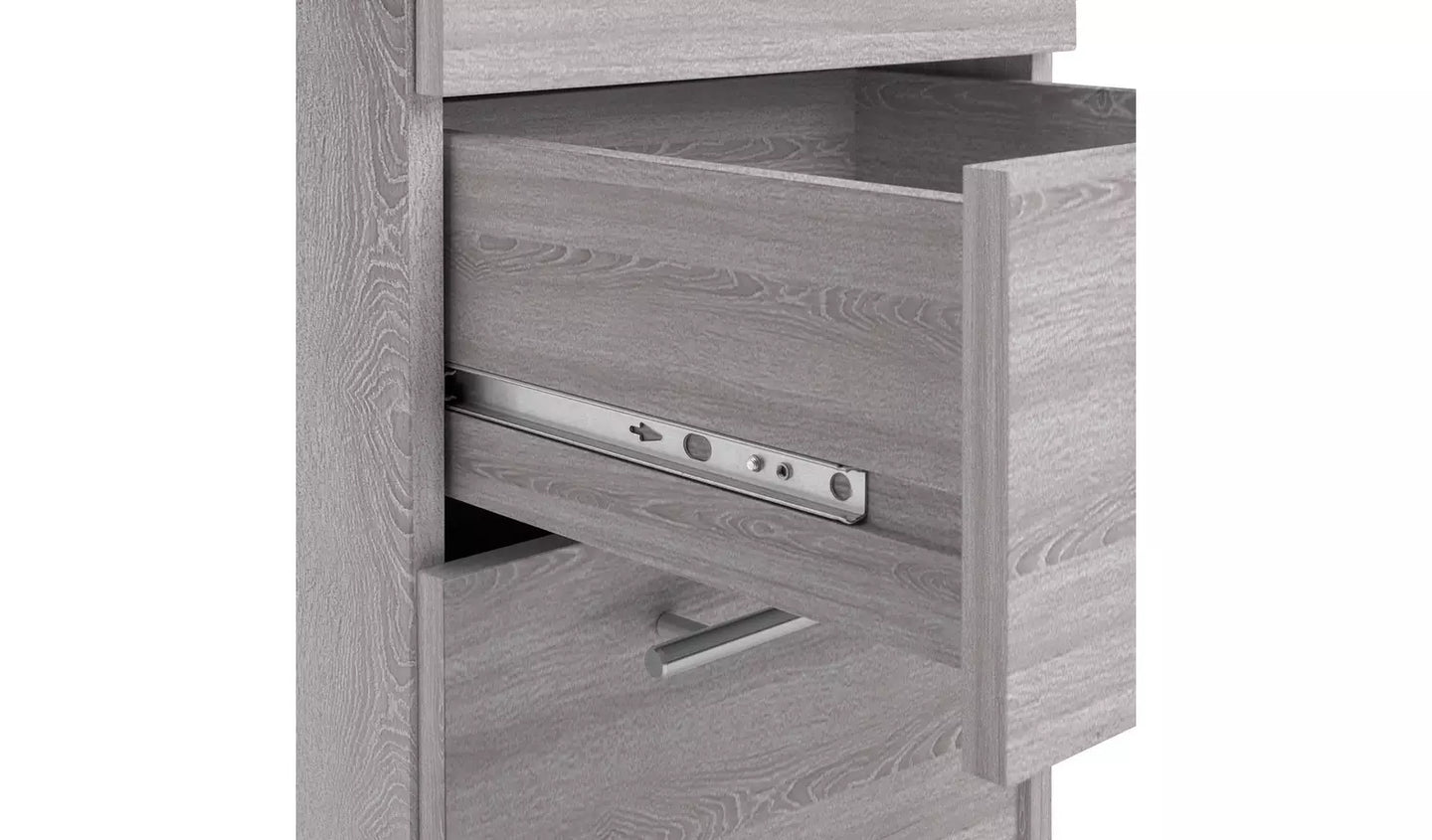Assembled Brisbane 3 Drawer Bedside – Grey Oak